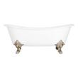 67" Lena Cast Iron Clawfoot Tub - Continuous Rolled Rim - Monarch Feet, , large image number 2