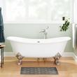 67" Lena Cast Iron Clawfoot Tub - Continuous Rolled Rim - Brushed Nickel Monarch Feet - No Drain, , large image number 0