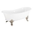 67" Lena Cast Iron Clawfoot Tub - Continuous Rolled Rim - Brushed Nickel Monarch Feet - No Drain, , large image number 1