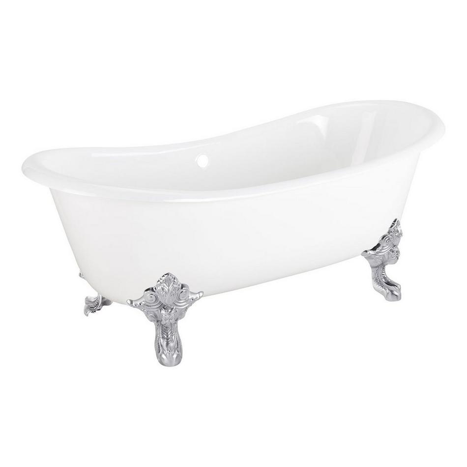 67" Lena Cast Iron Clawfoot Tub - Continuous Rolled Rim - Monarch Feet, , large image number 6