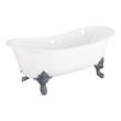 67" Lena Cast Iron Clawfoot Tub - Continuous Rolled Rim - Monarch Feet, , large image number 7