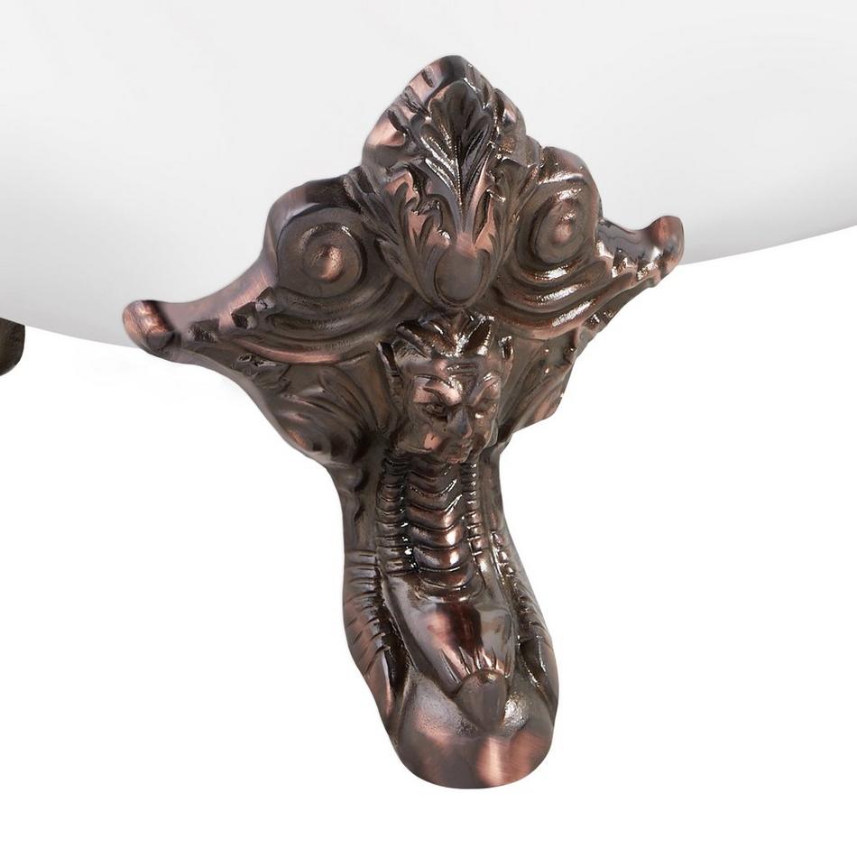 67" Lena Cast Iron Clawfoot Tub - Continuous Rolled Rim - Oil Rubbed Bronze Monarch Feet - No Drain, , large image number 2