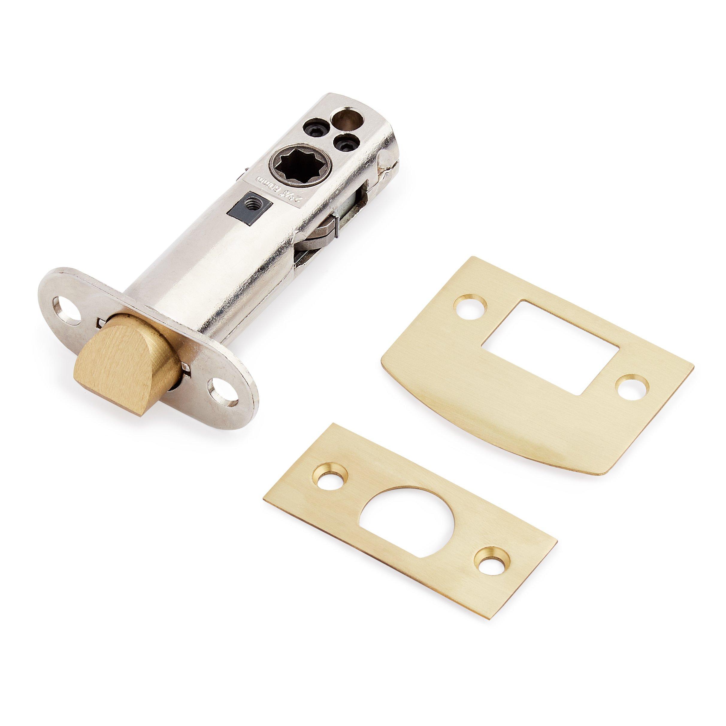 Vanisa Interior Passage Door Set - Walnut Knob - Satin Brass