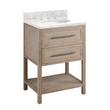 24" Robertson Vanity with Undermount Sink - Brushed White - Carrara Marble - Widespread, , large image number 0