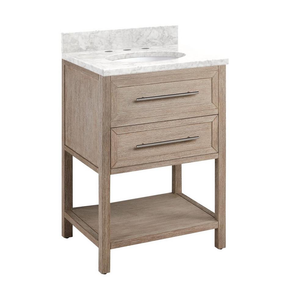 24" Robertson Vanity with Undermount Sink - Brushed White - Carrara Marble - Widespread, , large image number 0