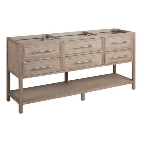 72" Robertson Console Vanity with Undermount Sinks - Brushed White