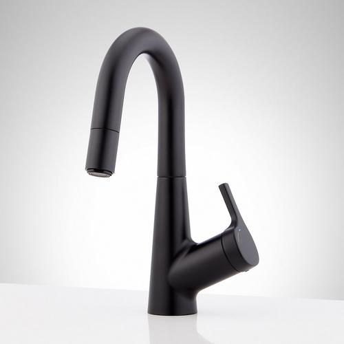 Marcrest Single-Hole Pull-Down Bathroom Faucet in Matte Black