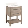 24" Robertson Vanity with Undermount Sink - Brushed White - Arctic White Quartz - Widespread, , large image number 1
