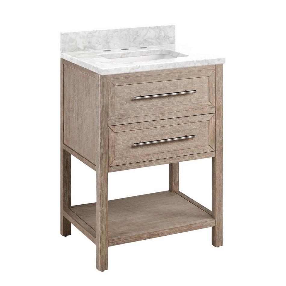 24" Robertson Vanity with Rectangular Undermount Sink - Brushed White - Carrara Marble - Widespread, , large image number 0