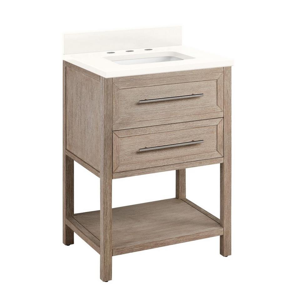 24" Robertson Vanity with Rectangular Undermount Sink - Brushed White - Arctic White - Widespread, , large image number 1