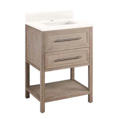 24" Robertson Console Vanity with Rectangular Undermount Sink - Brushed White