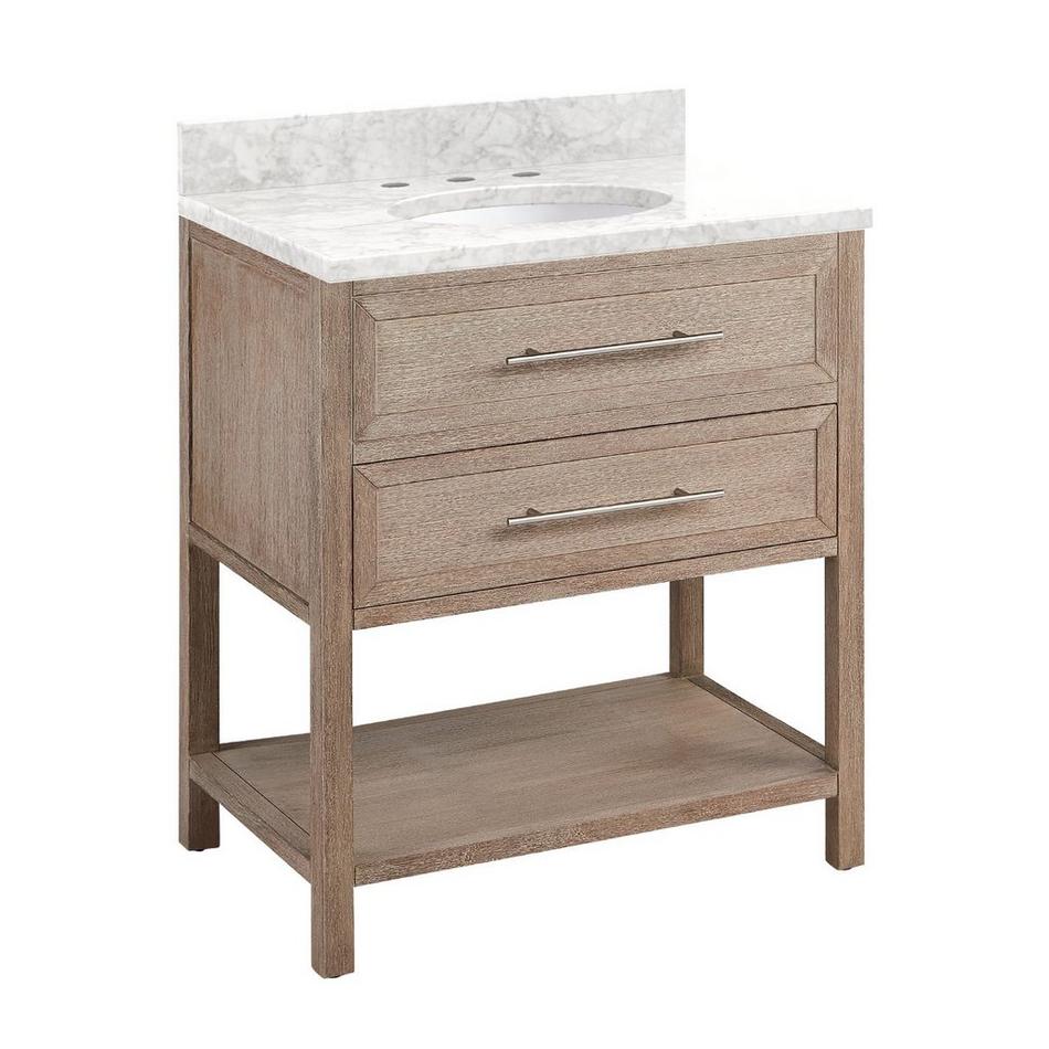 30" Robertson Vanity with Undermount Sink - Brushed White - Carrara Marble - Widespread, , large image number 0