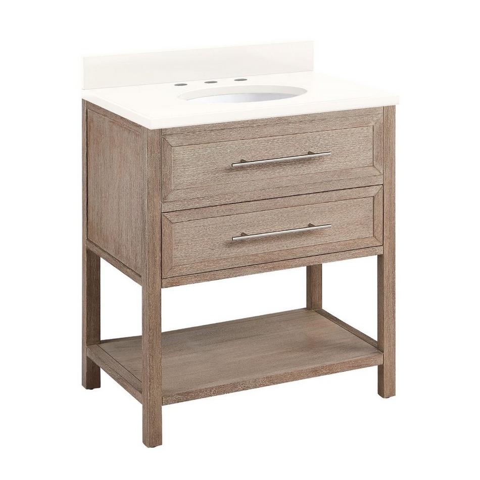 30" Robertson Vanity with Undermount Sink - Brushed White - Arctic White Quartz - Widespread, , large image number 1