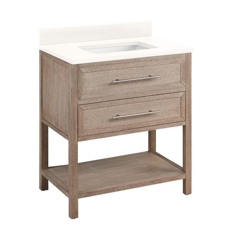 30" Robertson Vanity with Rectangular Undermount Sink - Brushed White - Arctic White - 0 Holes, , large image number 1