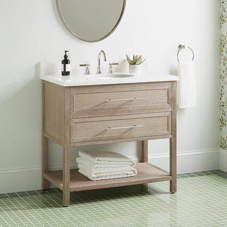 36" Robertson Console Vanity with Undermount Sink - Brushed White