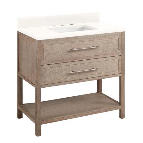 36" Robertson Console Vanity with Rectangular Undermount Sink - Brushed White