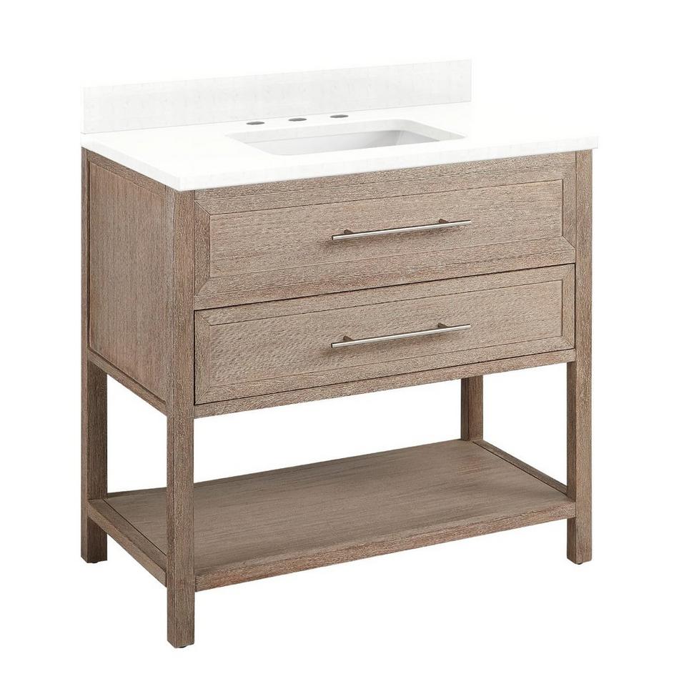 36" Robertson Vanity with Rectangular Undermount Sink - Brushed White - Feathered White - Widespread, , large image number 0