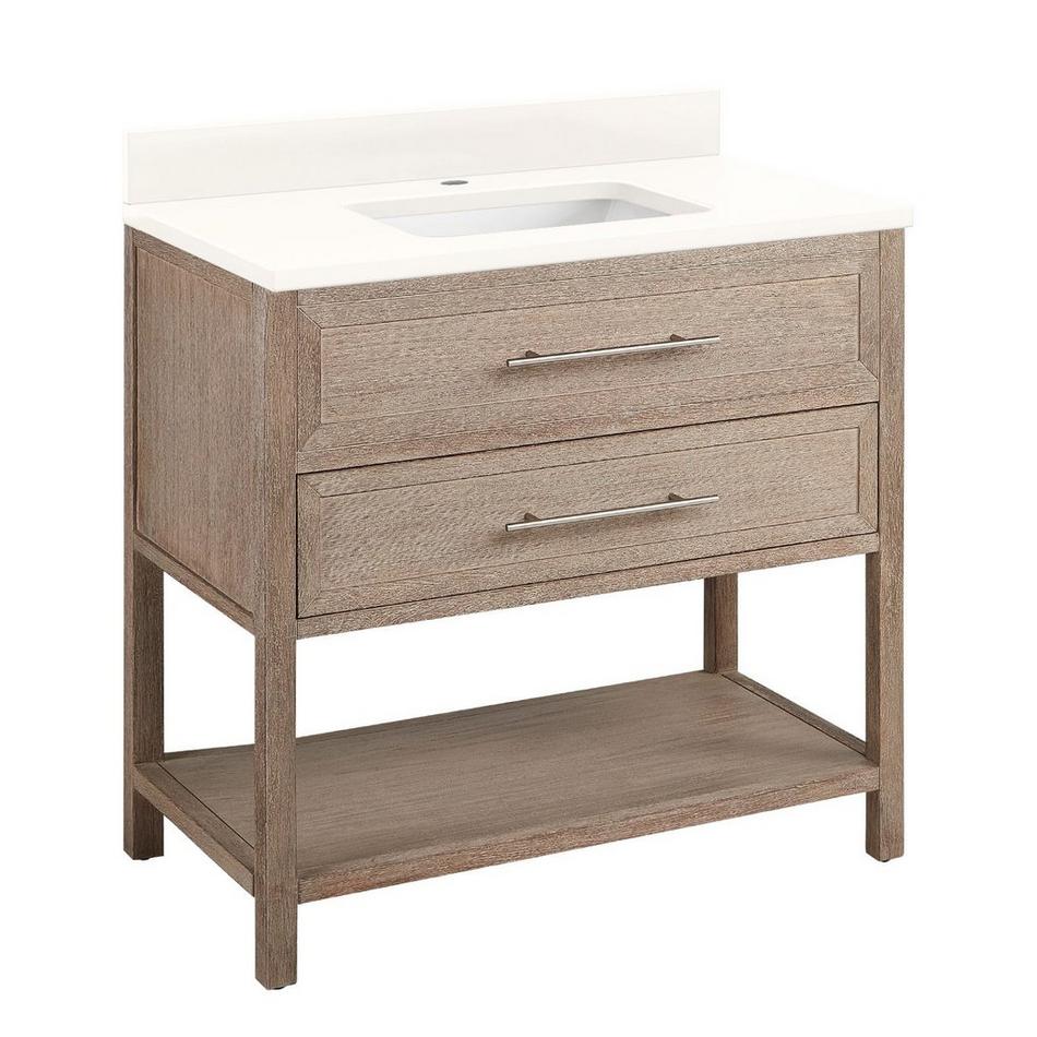 36" Robertson Vanity with Rectangular Undermount Sink - Brushed White - Arctic White - Single Hole, , large image number 1