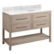 48" Robertson Vanity with Undermount Sink - Brushed White - Carrara Marble - Widespread, , large image number 0