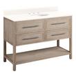48" Robertson Vanity with Undermount Sink - Brushed White - Arctic White Quartz - Widespread, , large image number 1