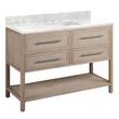 48" Robertson Vanity with Rectangular Undermount Sink - Brushed White - Carrara Marble - Widespread, , large image number 0