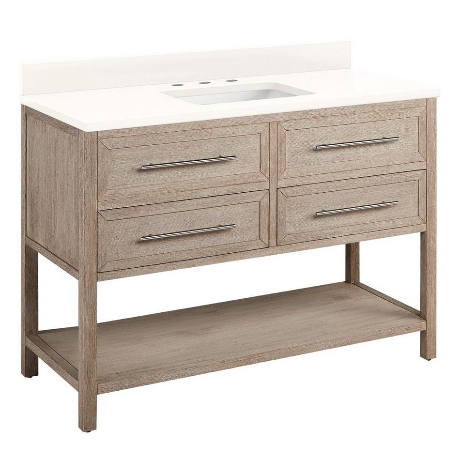 48" Robertson Vanity with Rectangular Undermount Sink - Brushed White - Arctic White - Widespread, , large image number 1