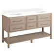 60" Robertson Vanity with Rectangle Undermount Sinks - Brushed White - Feathered White - Single Hole, , large image number 0