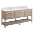 72" Robertson Vanity with Undermount Sinks - Brushed White - Carrara Marble - Widespread, , large image number 0