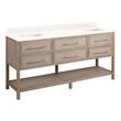72" Robertson Vanity with Rectangular Undermount Sinks - Brushed White - Arctic White - 0 Holes, , large image number 1