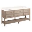 72" Robertson Vanity with Rectangular Undermount Sinks - Brushed White - Arctic White - Single Hole, , large image number 1