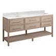 72" Robertson Vanity with Rectangular Undermount Sinks - Brushed White - Carrara Marble - 0 Holes, , large image number 0