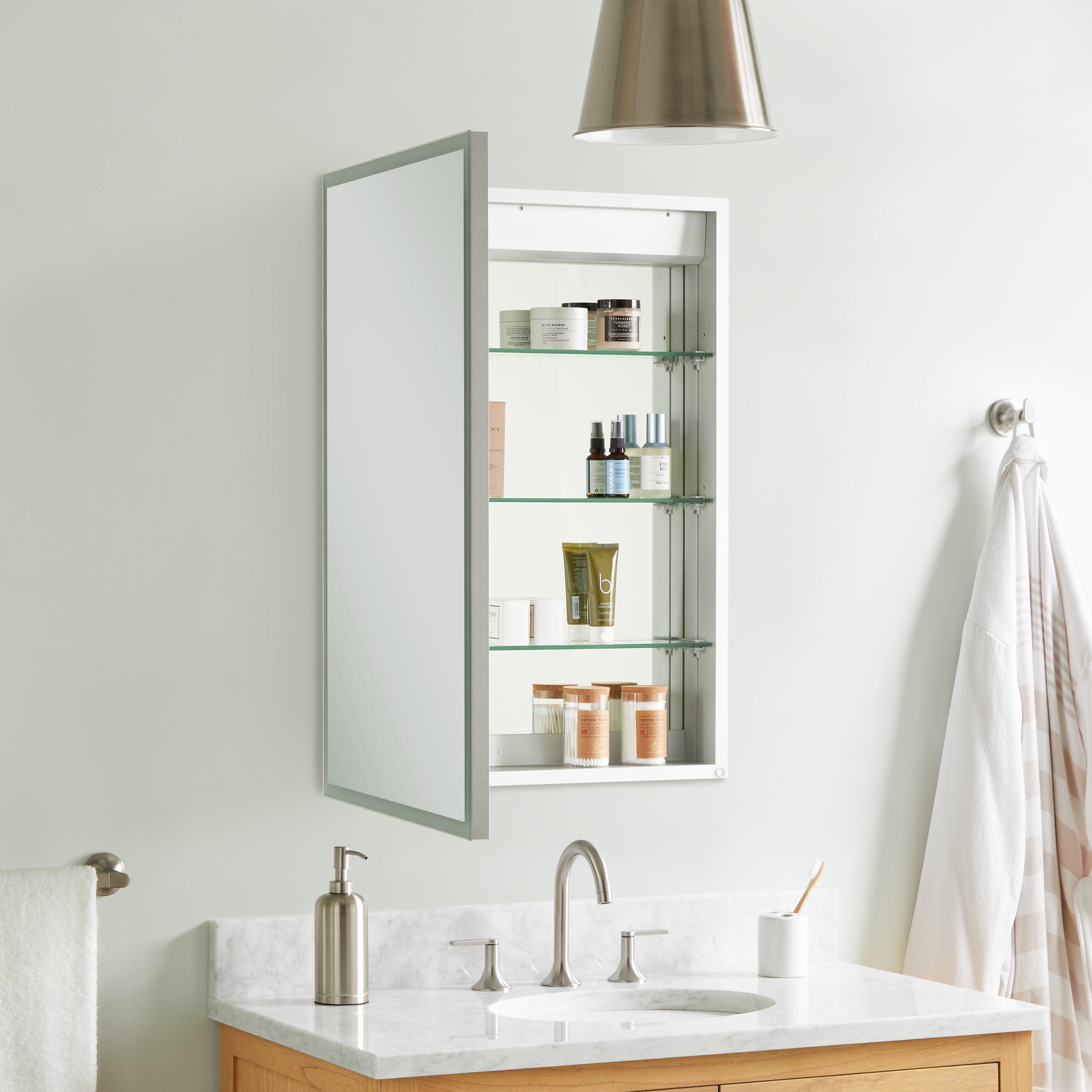 Oval bathroom mirrors online with medicine cabinet