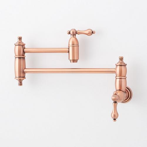 Augusta Retractable Wall-Mount Pot Filler - Satin Copper