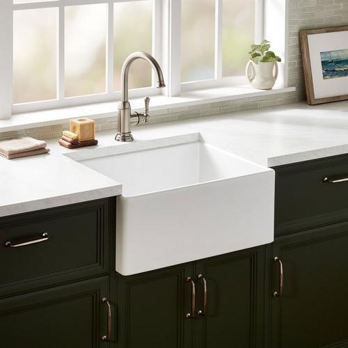20" Rowena Fireclay Farmhouse Sink - White