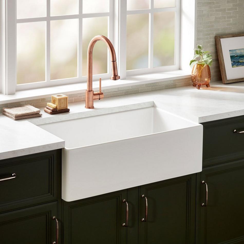 33" Rowena Fireclay Farmhouse Sink - White, , large image number 0