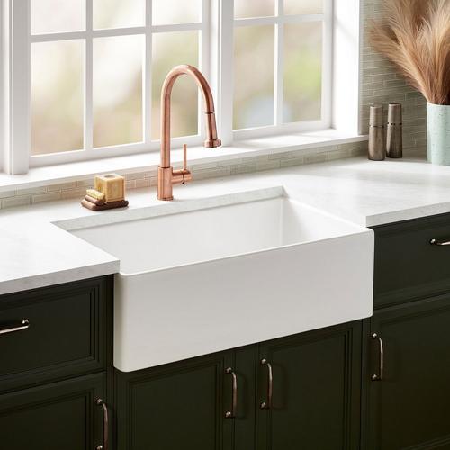 36" Rowena Double Bowl Fireclay Farmhouse Sink - White