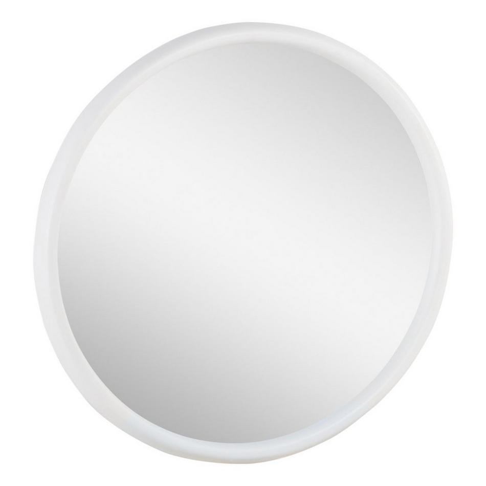 Novak Round Wood Vanity Mirror - Bright White, , large image number 4