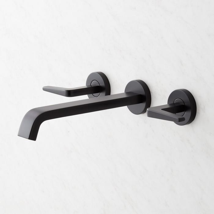 Drea Wall-Mount Bathroom Faucet - Matte Black