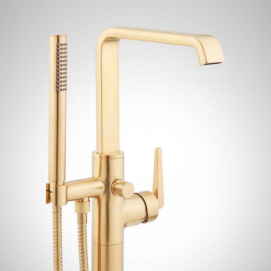Drea Freestanding Tub Faucet with Hand Shower - Brushed Gold, , large image number 1