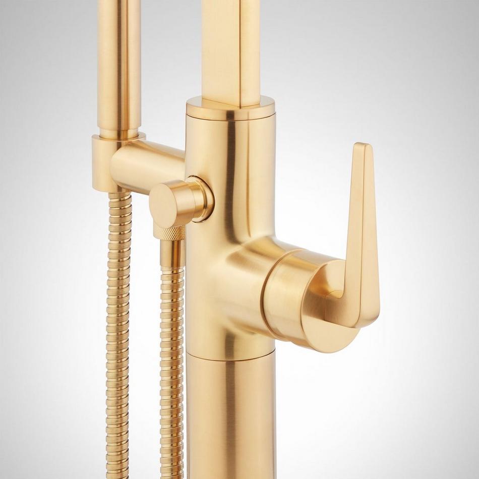Drea Freestanding Tub Faucet with Hand Shower - Brushed Gold, , large image number 2