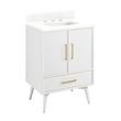 24" Novak Vanity with Rectangle Undermount Sink - Bright White - Feathered White Quartz - Widespread, , large image number 0