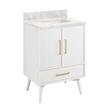 24" Novak Vanity with Rectangular Undermount Sink - Bright White - Carrara Marble - No Faucet Holes, , large image number 0