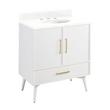 30" Novak Vanity with Undermount Sink - Bright White - Feathered White Quartz - Widespread, , large image number 0