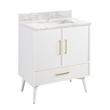 30" Novak Vanity with Rectangular Undermount Sink - Bright White - Carrara Marble - Single Hole, , large image number 0