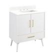 30" Novak Vanity with Rectangle Undermount Sink - Bright White - Feathered White Quartz - Widespread, , large image number 0