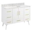48" Novak Vanity with Undermount Sink - Bright White - Carrara Marble - Widespread, , large image number 0