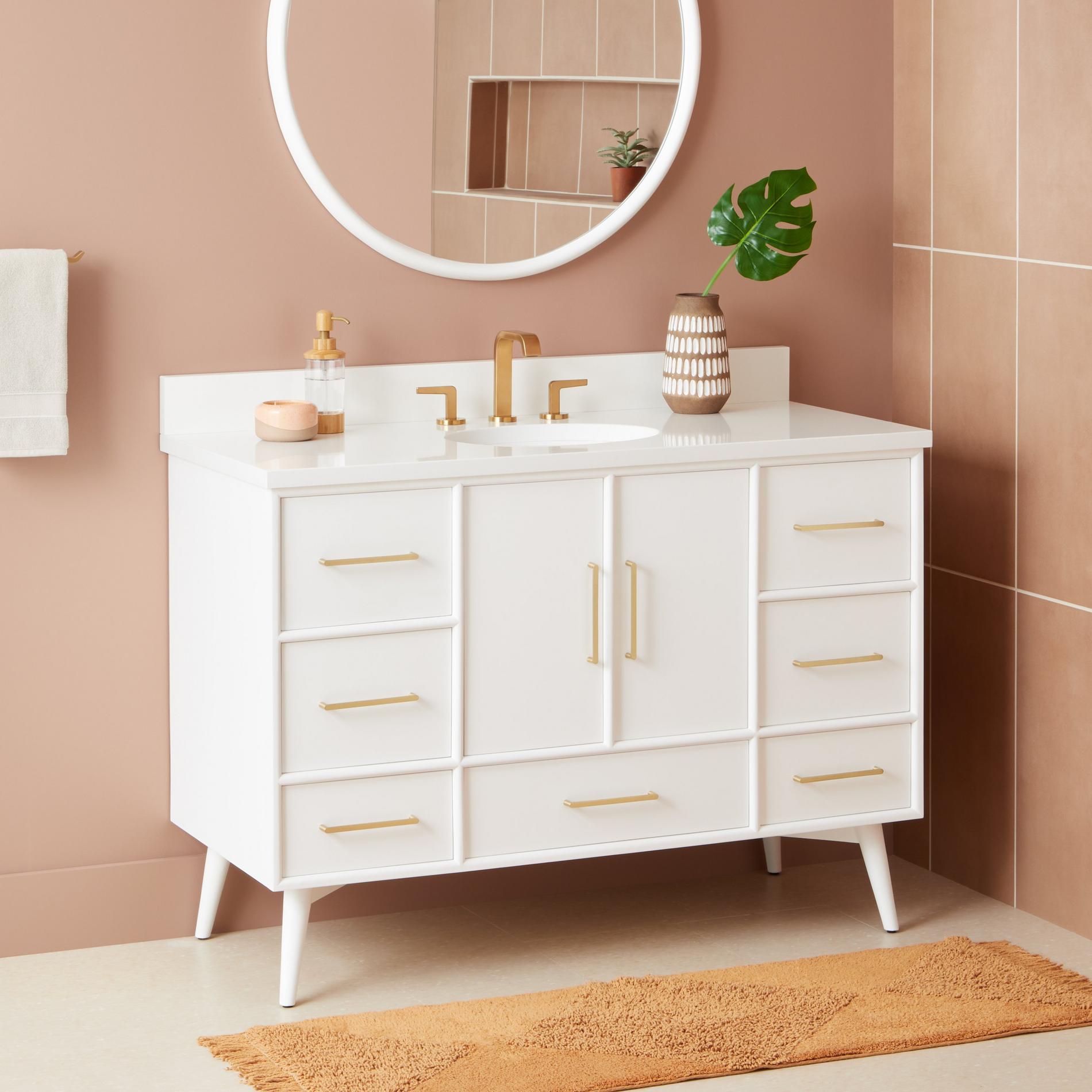 48 Novak Vanity With Undermount Sink Bright White Signature Hardware