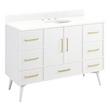 48" Novak Vanity with Undermount Sink - Bright White - Feathered White Quartz - Widespread, , large image number 0