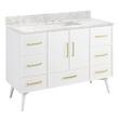 48" Novak Vanity with Rectangular Undermount Sink - Bright White - Carrara Marble - Widespread, , large image number 0