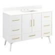 48" Novak Vanity with Rectangle Undermount Sink - Bright White - Feathered White Quartz - Widespread, , large image number 0